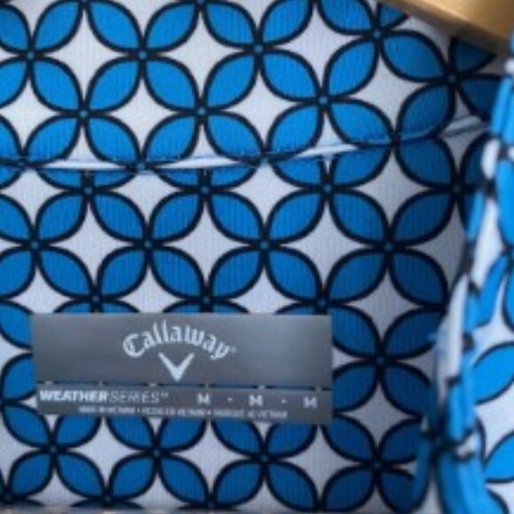 Callaway Blue Geo Print 1/4 Zip Golf Pullover Medium - Picture 3 of 5